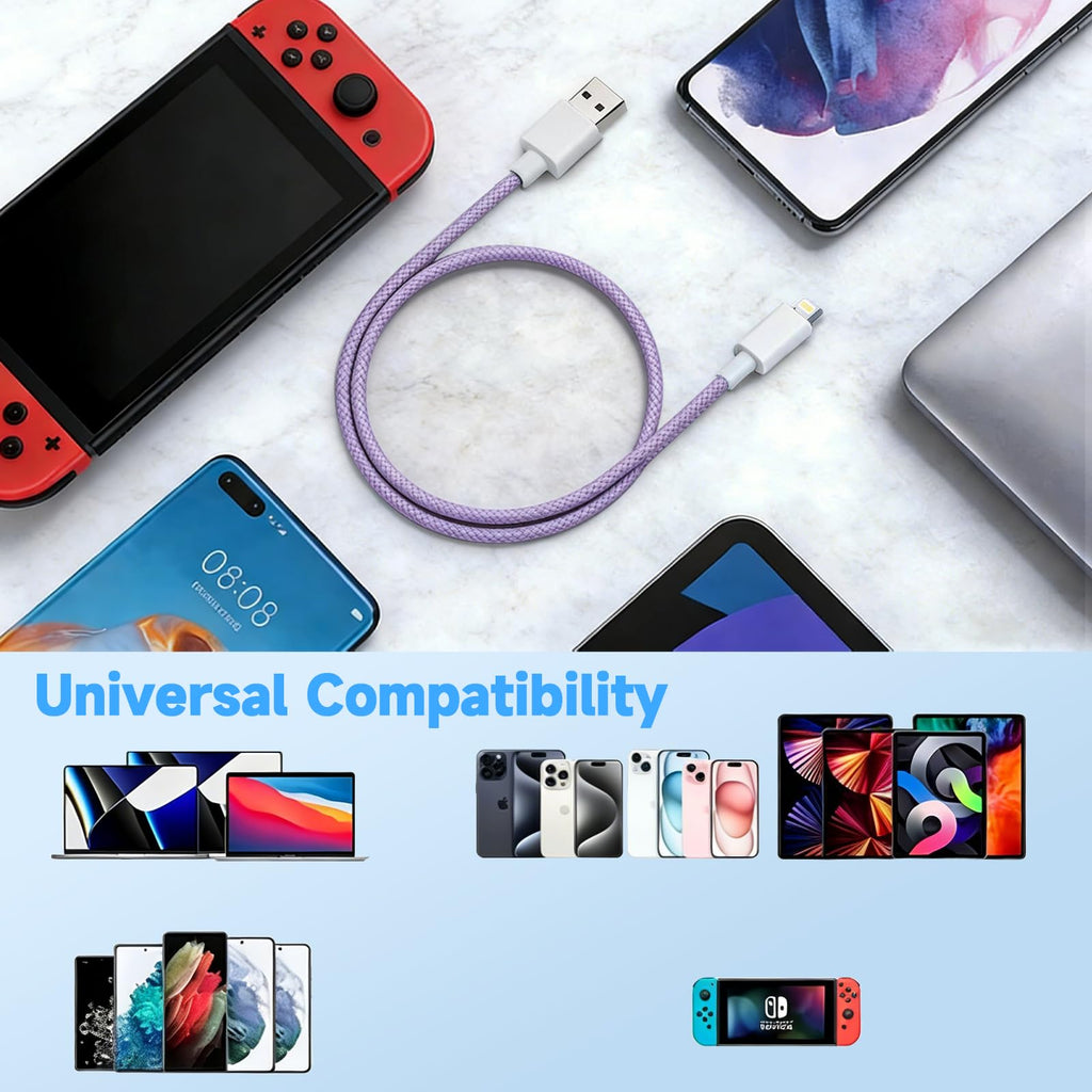 2Pack 1M iPhone Charger Cable[Apple MFi Certified] USB to Lightning Cable