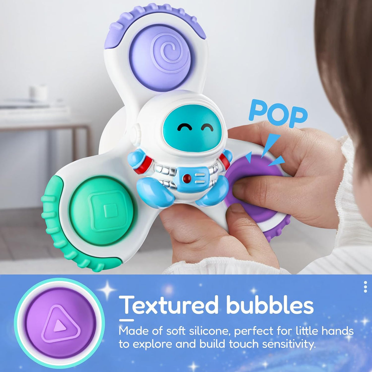 ALASOU Pop Suction Cup Spinner Airplane Travel Toys for 1 Year Old Boy Girl