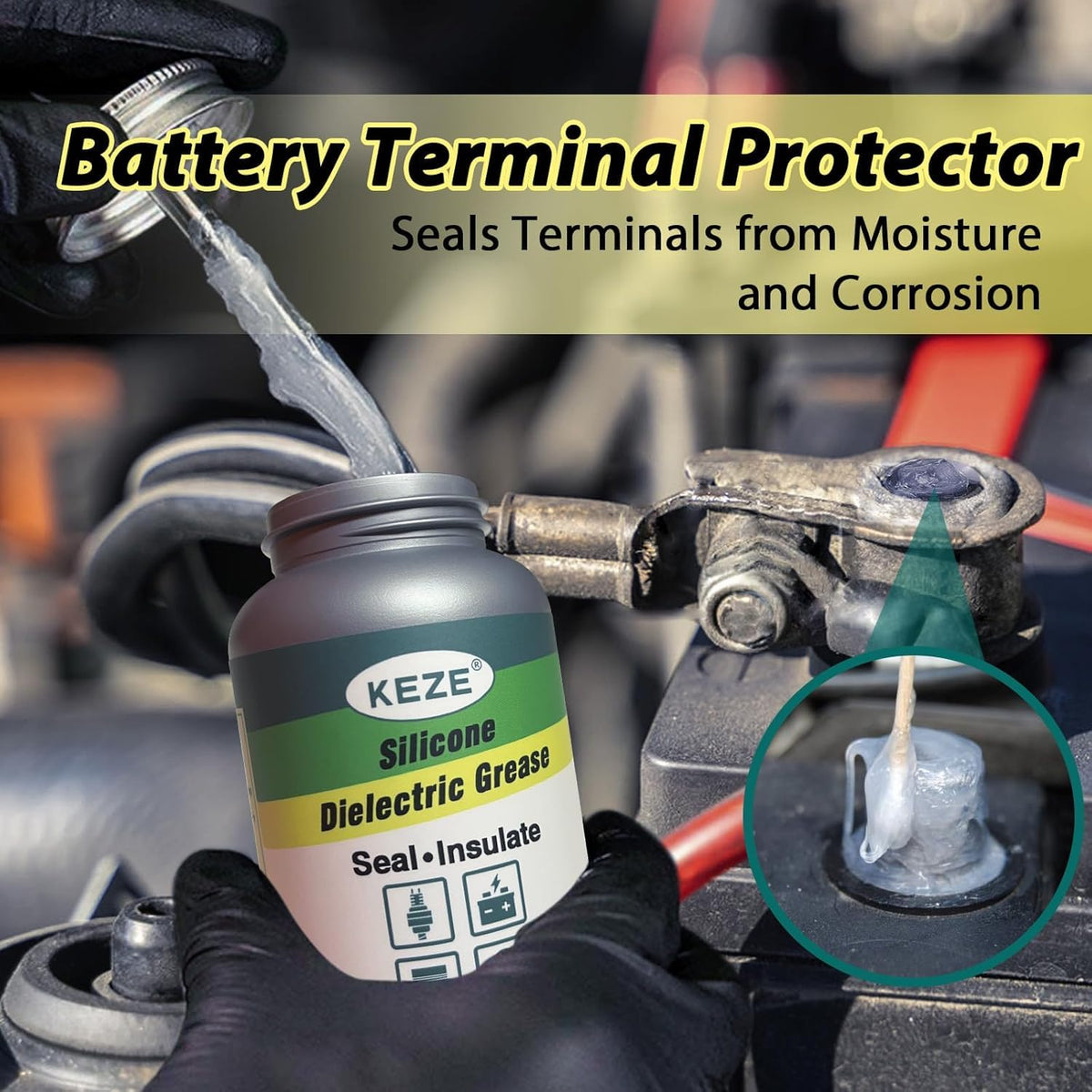 KEZE Grease Ceramic Brake Lube Automotive Heat Resistant, Rust Corrosion Protection Moisture-Proof Stop Squeal Synthetic Pin Grease for Bushing Caliper Pin Brake Pad,30g Each, 1-Pack