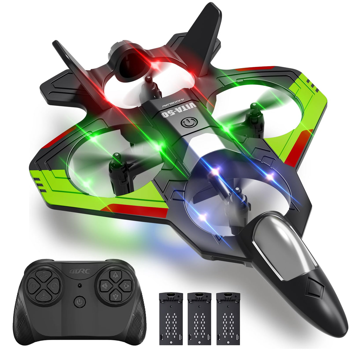 RC Planes Remote Control Airplanes Drones for Kids Adults,Black,3Batteries