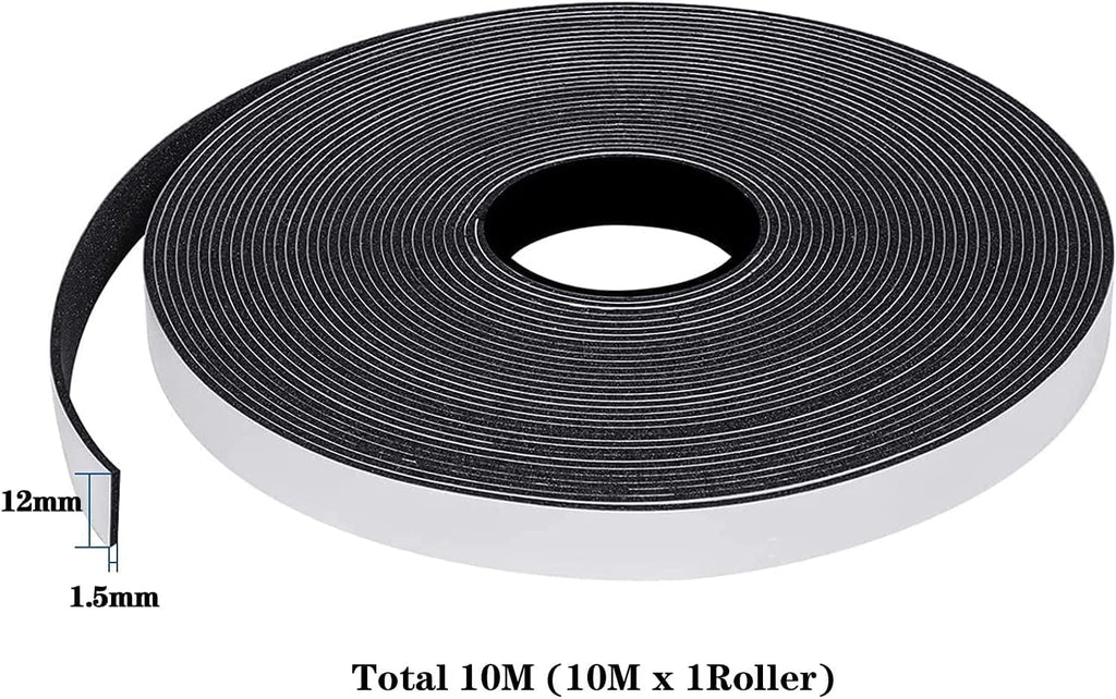 Draught Excluder Self Adhesive Foam Tape 6mm(W) x 3mm(T) Window Door Weather Stripping SoundProof Weather Strip Tape Seals for Gap Seal, 2 Rolls, Total 20M Long White