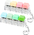 2 PCS Keyboard Fidget Toy, Keyboard Fidget Keychain 4-in-1 Keyboard Decompression Button Finger Clicker Toys (Pink Yellow White Green, General)