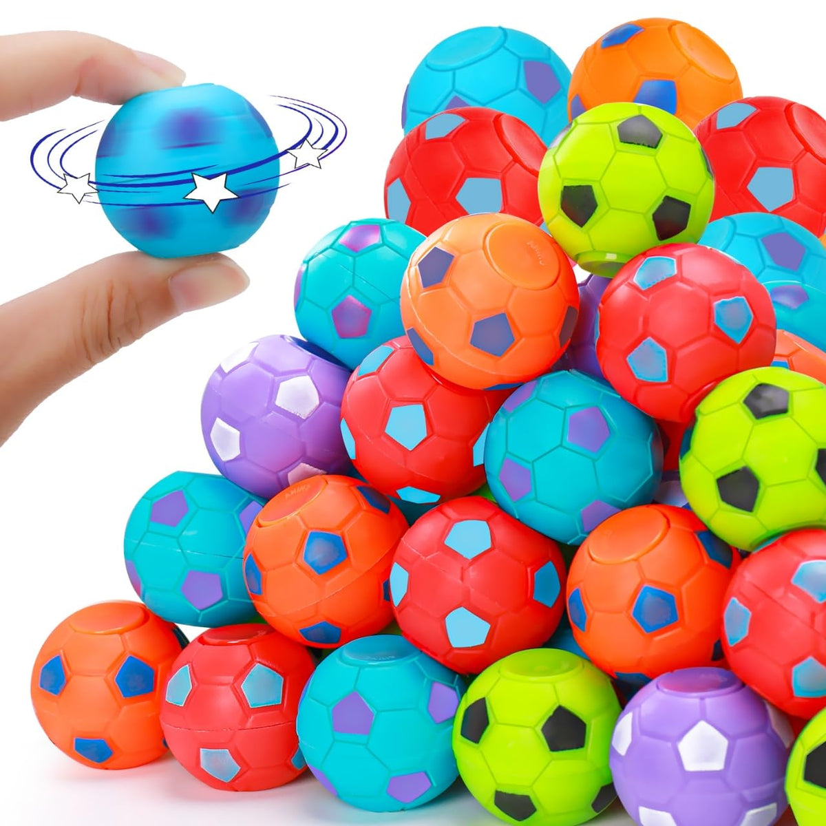 32PCS Fidget Spinner Soccer Balls Halloween Party Favors for Kids 4-8 8-12