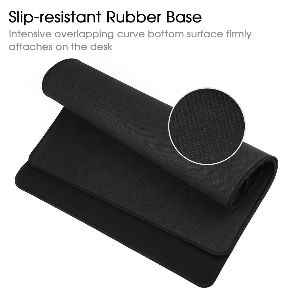 Gaming Mouse Mat Desk Office Mouse Pad Large Size 800x300x3mm Comfortable Mousepad with Smooth Cloth Surface, Improved Precision and Speed (80x30 Black)