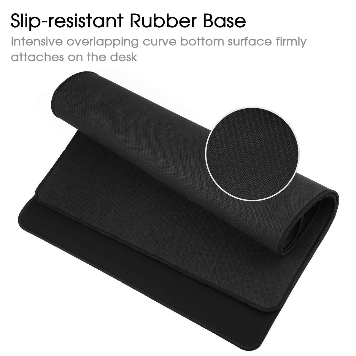 Gaming Mouse Mat Desk Office Mouse Pad Large Size 800x300x3mm Comfortable Mousepad with Smooth Cloth Surface, Improved Precision and Speed (80x30 Black)