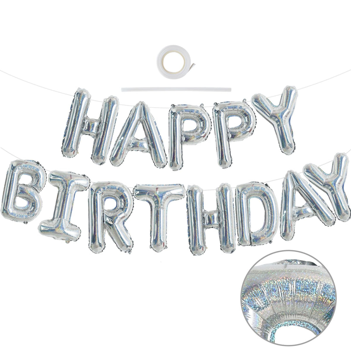 TONIFUL 16 Inch Black Happy Birthday Balloons Banner Decorations for Men