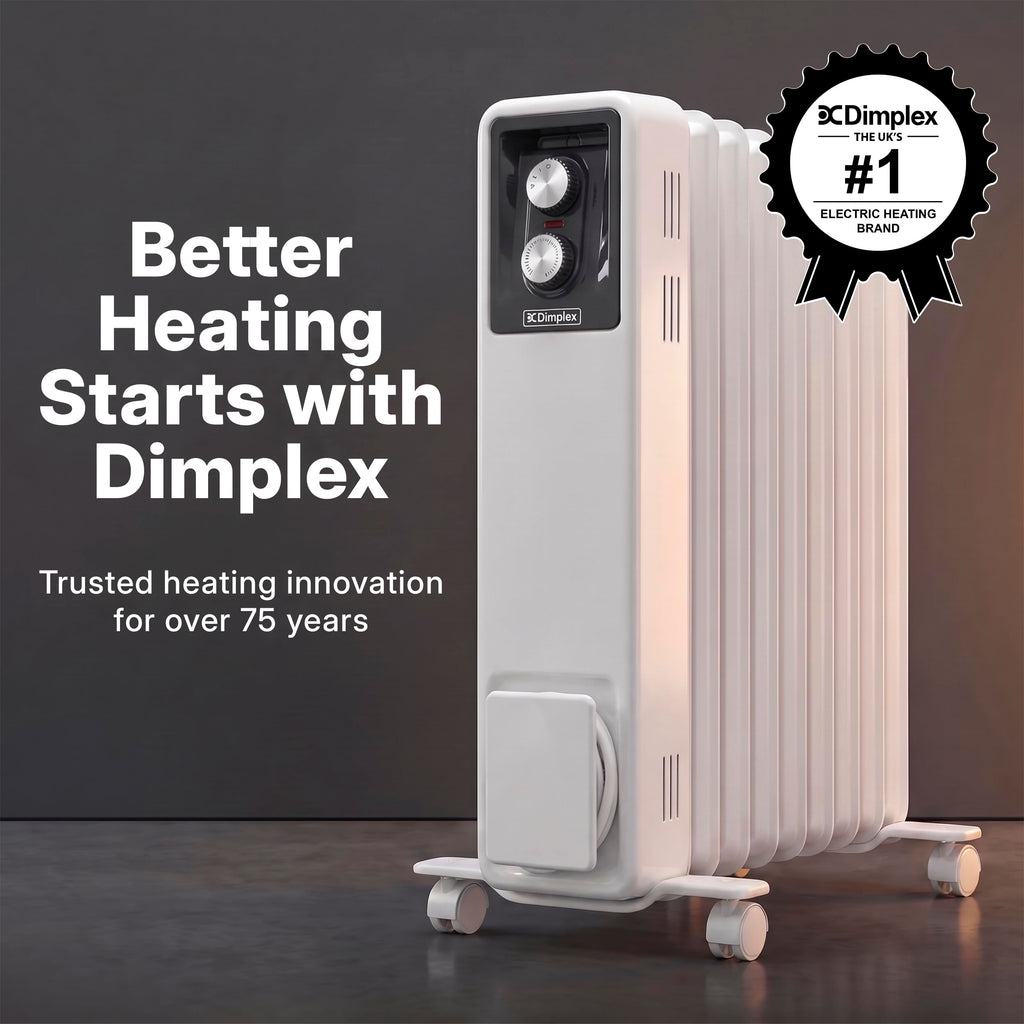 Dimplex ECR20TIE Oil Free Portable Radiator, 2kW Electric Heater, Timer
