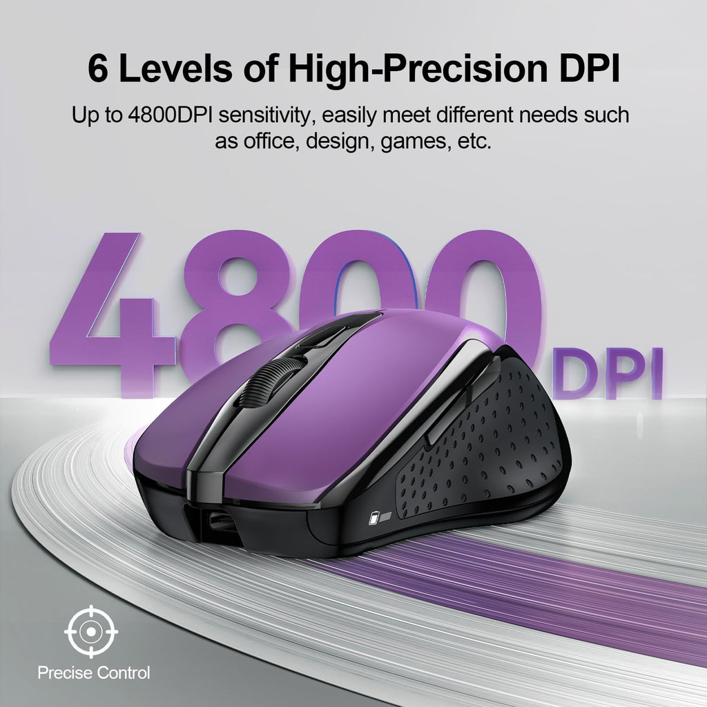 TECKNET Bluetooth Mouse, Wireless Mouse Rechargeable