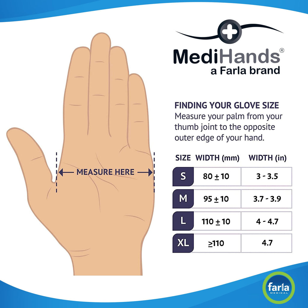 MediHands Clear Vinyl Powder Free Gloves | Food Safe | Disposable | Latex Free | Medium - Pack of 100