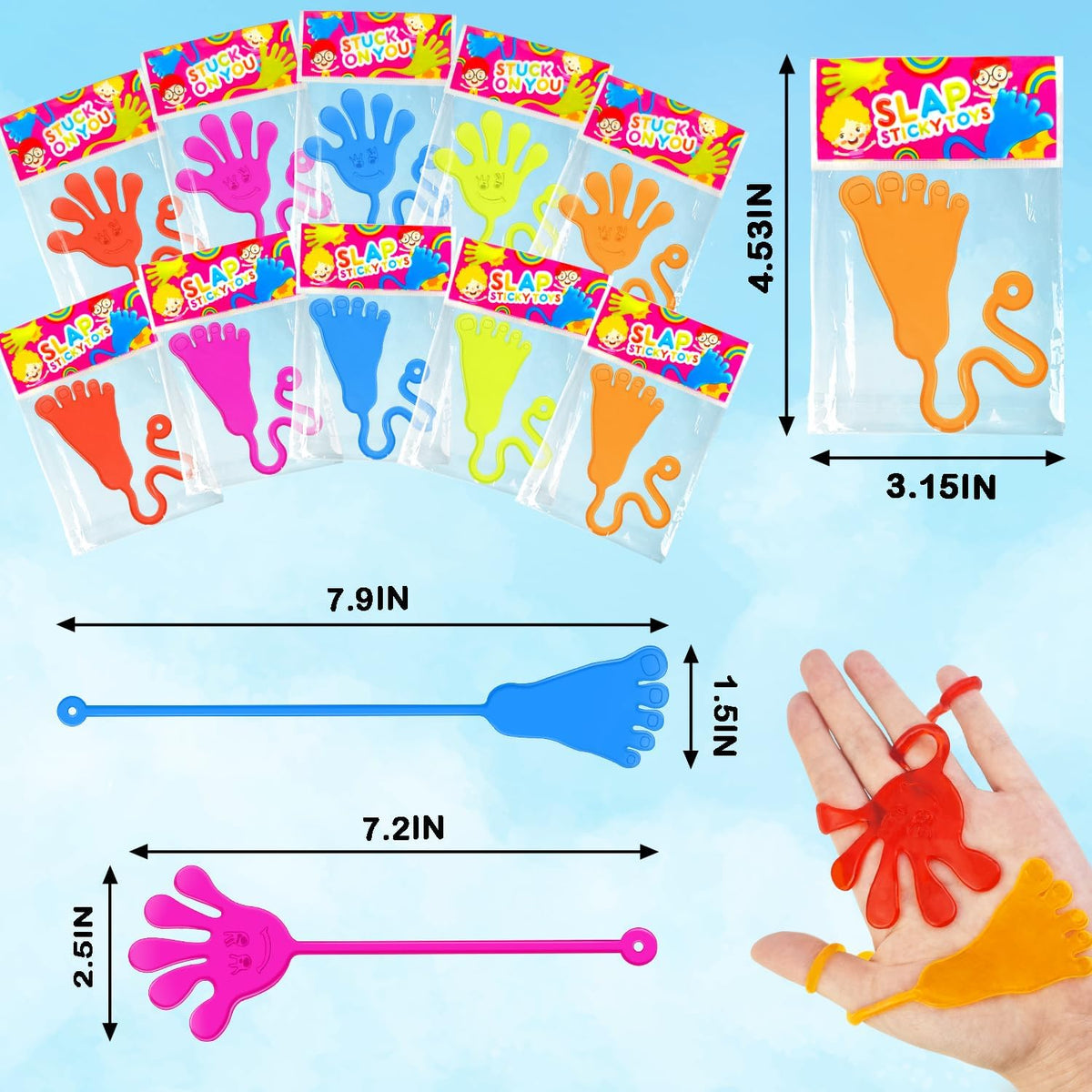 Halloween Party Favors Goodie Bag Stuffer Fillers for Kids (30 PCS), Large Sticky Hands & Feet for Birthday Pinata, Classroom Student Non Candy Treats Prizes Supplies Toys Gifts for Toddler Boys Girls