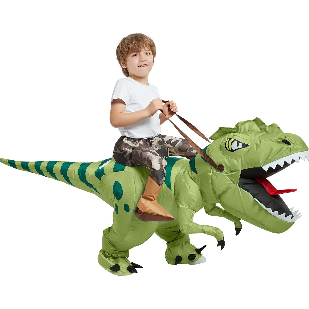 Inflatable Dinosaur Costume for Kids,Blow Up Halloween T Rex Suit
