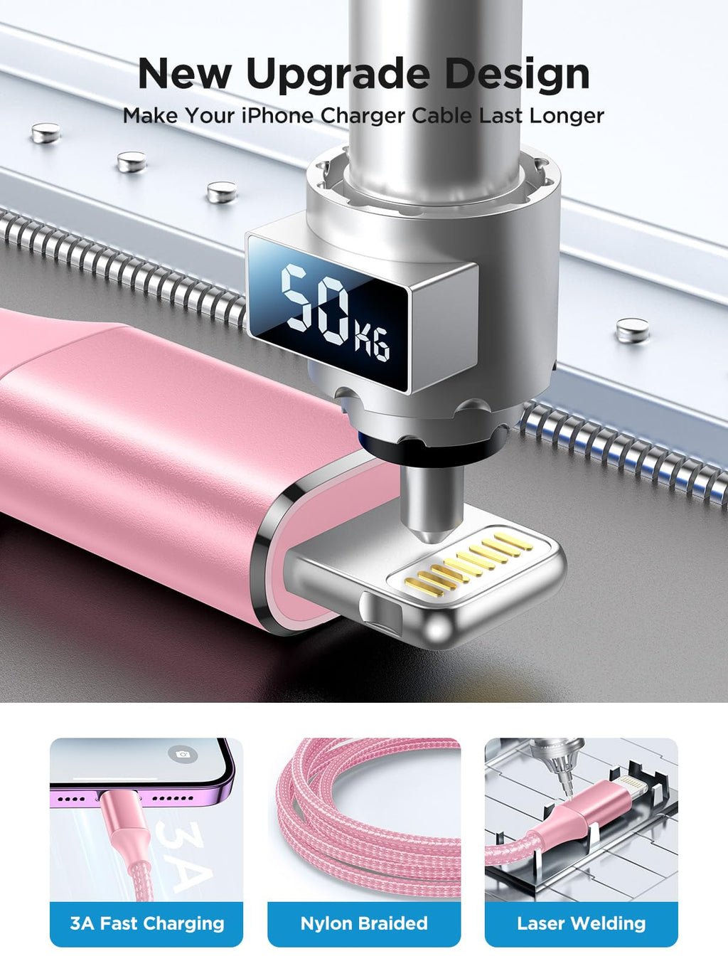 Aioneus iPhone Charger Cable 2M MFi Certified Lightning Cable Fast Charging