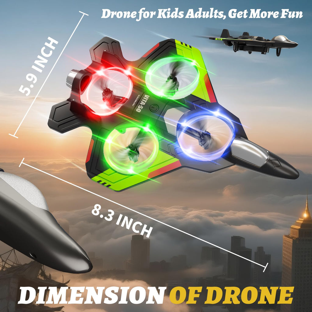 RC Planes Remote Control Airplanes Drones for Kids Adults,Black,3Batteries