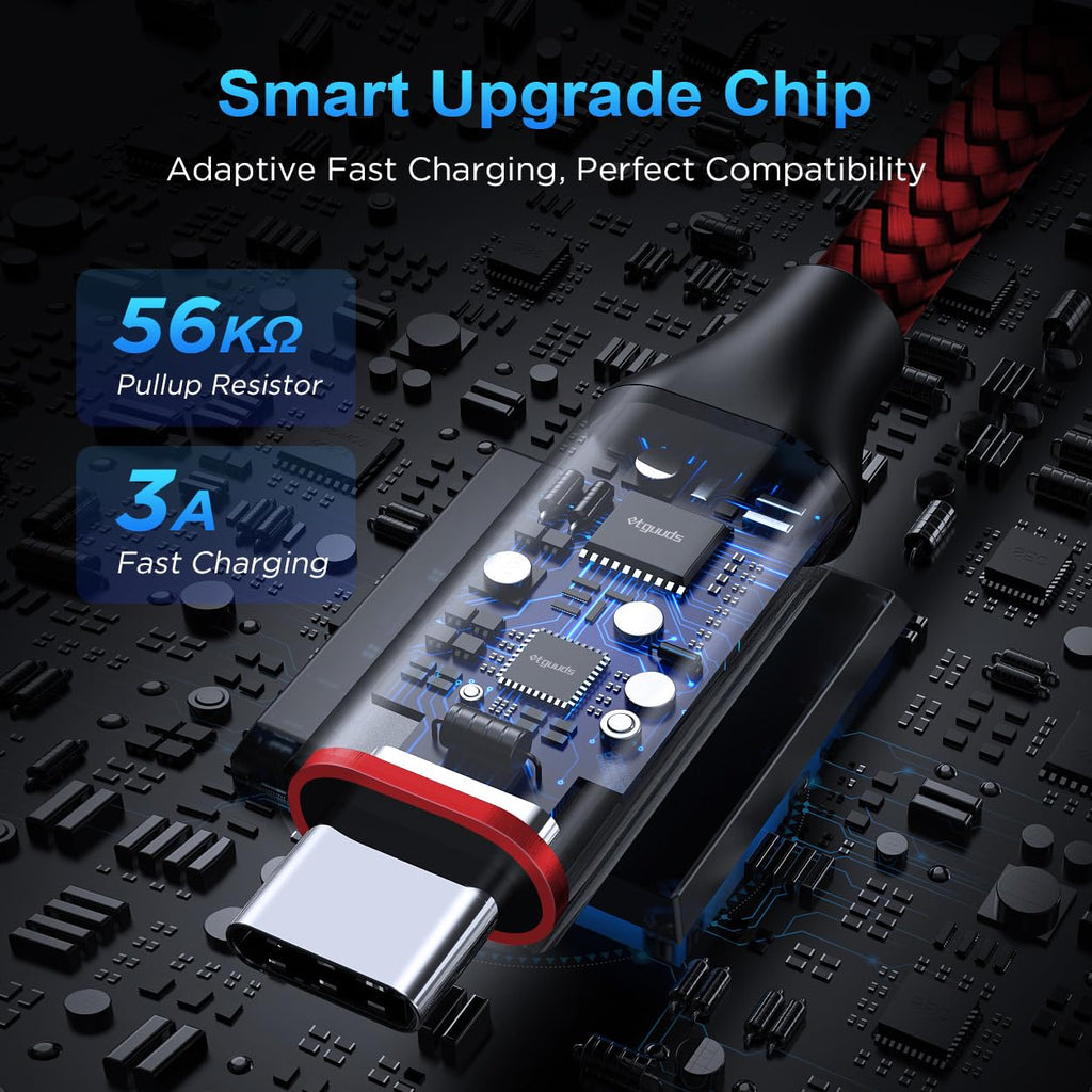 etguuds Extra Short USB C Cable 2Pack 0.15M, USB A to USB C Charger Cable
