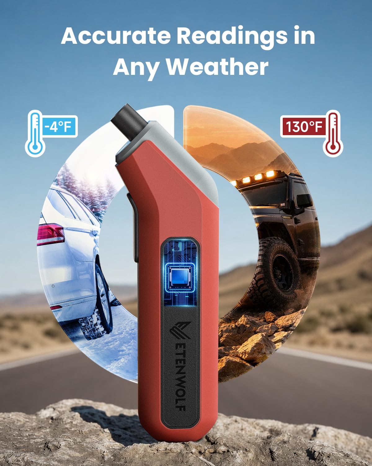 ETENWOLF T300 Plus Digital Tyre Pressure Gauge 200 PSI-Digital Tyre Gauge