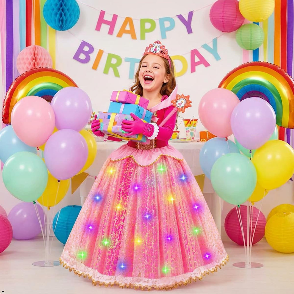 Meland Light Up Princess Dress for Girls Ages 3-10, Halloween Costume Party
