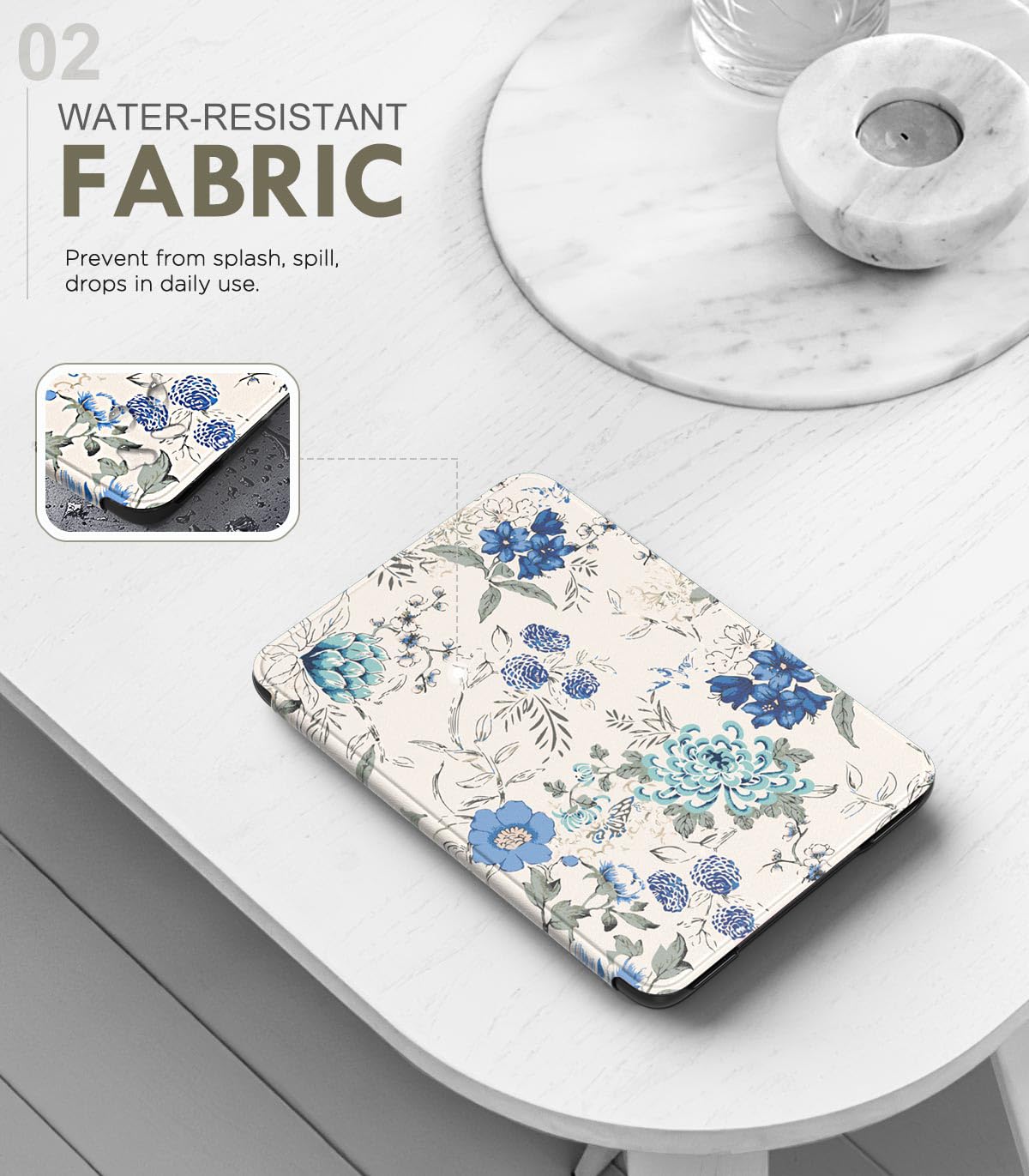 MoKo Case for 6" Amazon Kindle Basic 11th Gen 2024/2022,Blue-green