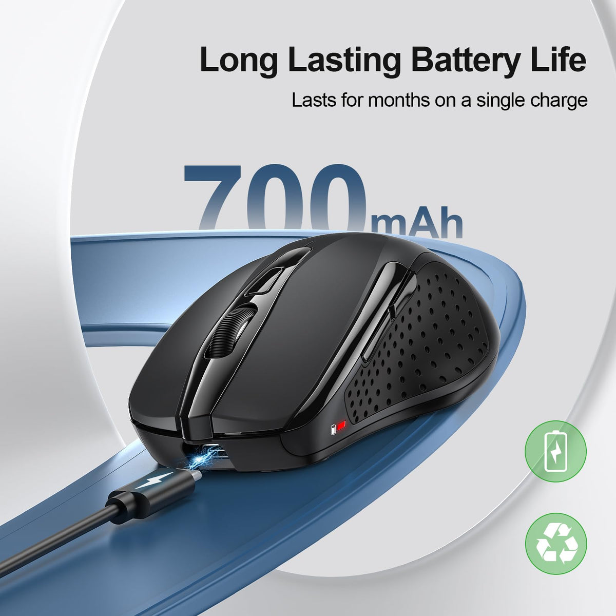 TECKNET Bluetooth Mouse, Wireless Mouse Rechargeable