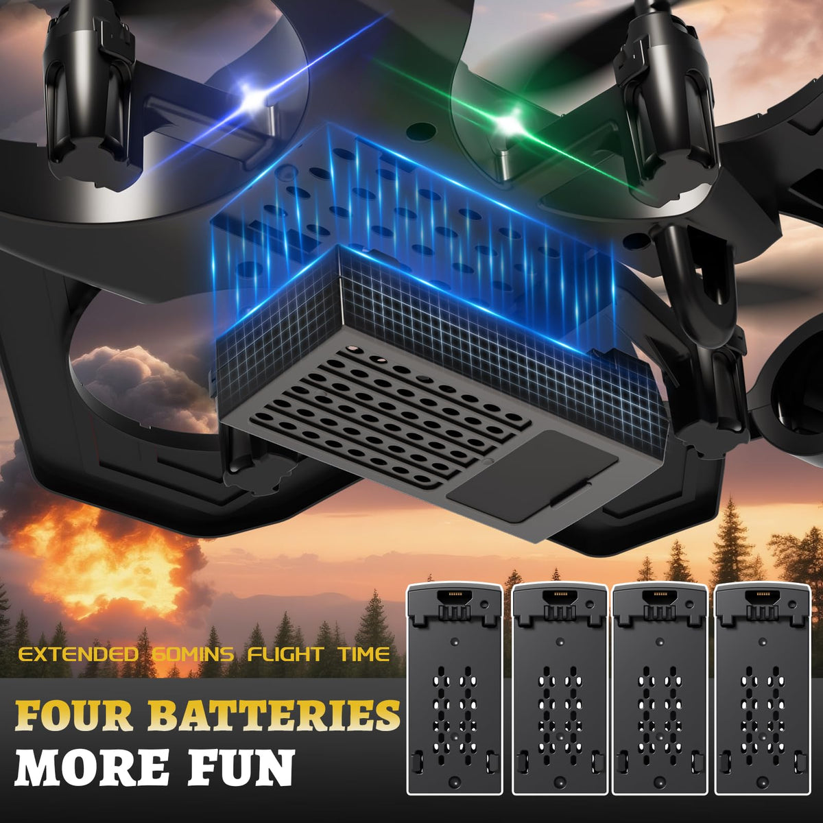 RC Planes Remote Control Airplanes Drones for Kids Adults,Black,3Batteries