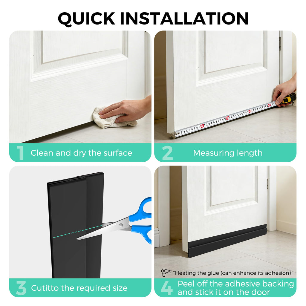 Hojoy Draft Excluder for Doors, Self Adhesive Door Draft Excluder 2 Pack