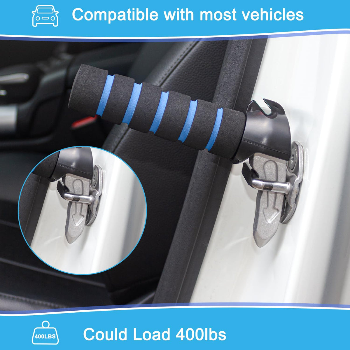 3 in 1 Car Door Handle for Disabled Elderly,Car Handle Mobility Aid,Car Handle Assist Support Multifunction,Latch Handle for Seniors and Handicap (1 Pack-Red)