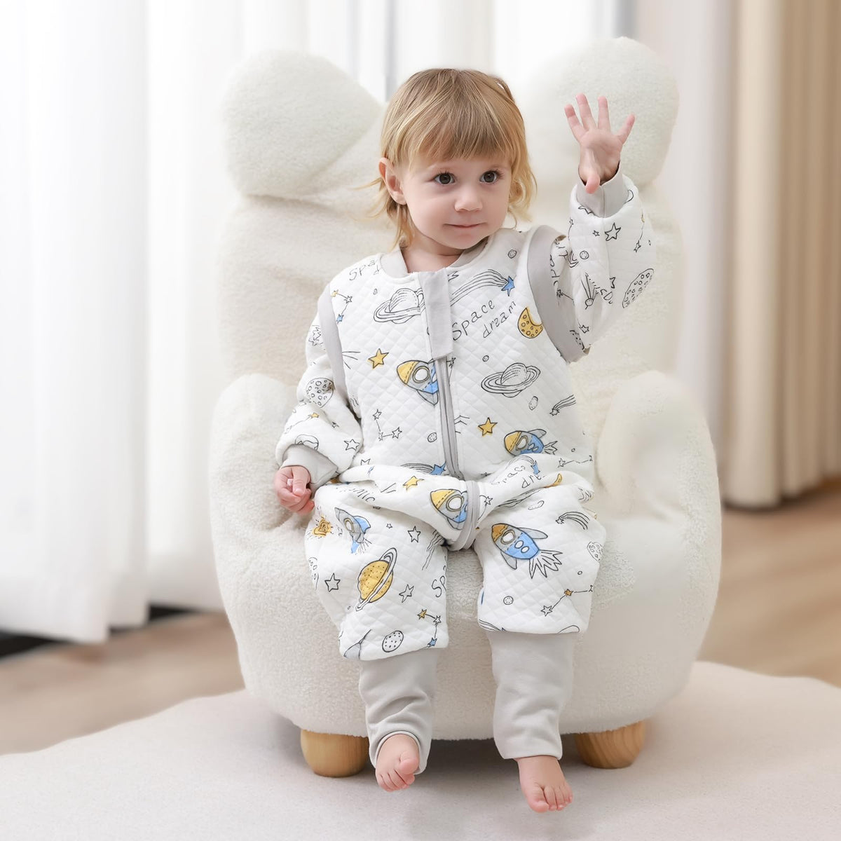 Baby Sleeping Bag with Feet, 2.0 Tog, Removable Sleeves 6-18 months
