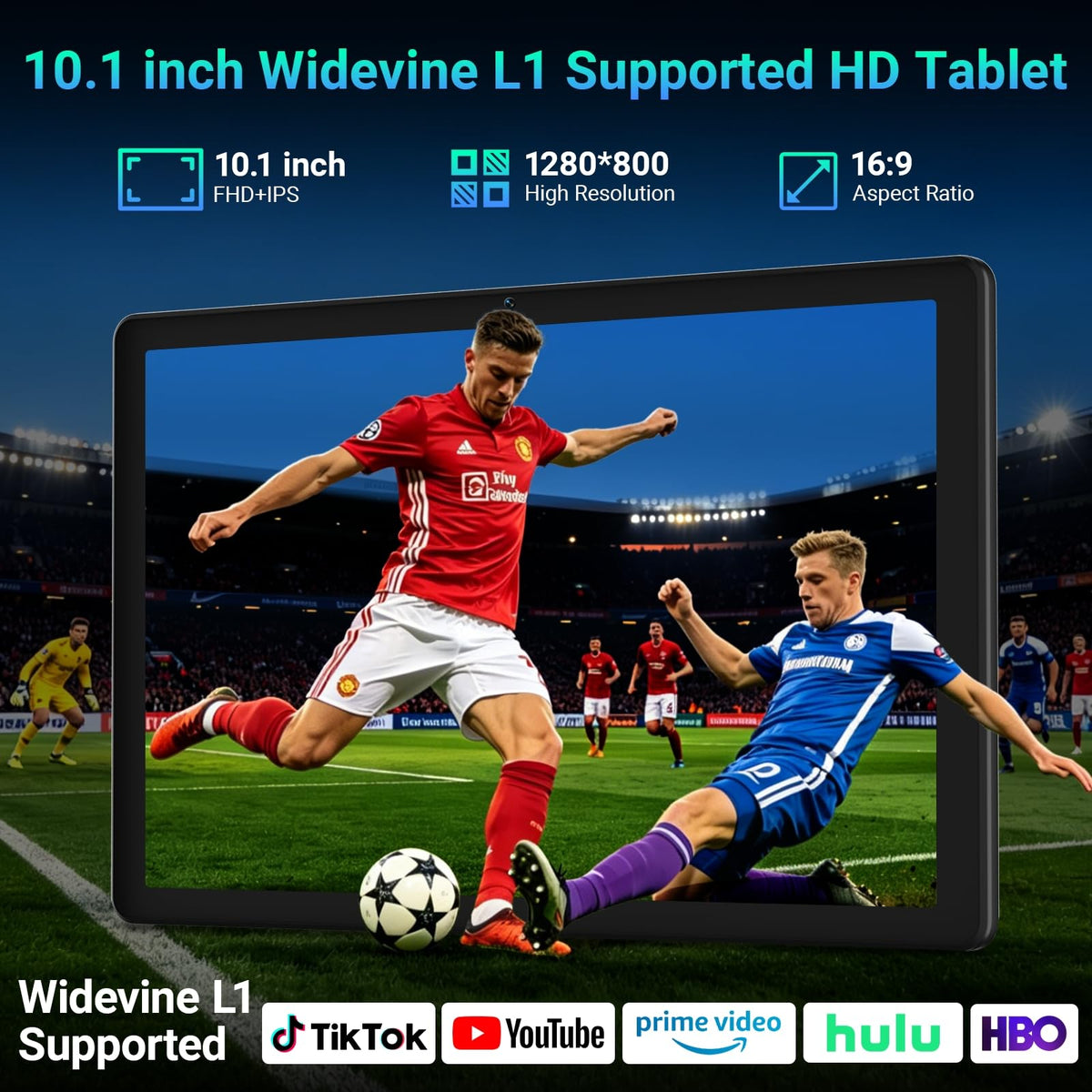 10 Inch Android 16 Tablet, 24GB RAM 64GB ROM(1TB TF Expandable), 1280×800 IPS Display, 6000mAh Battery, WiFi 6 BT5.4, Dual Cameras & Speakers, Tablet for Gaming Learning Working, Black