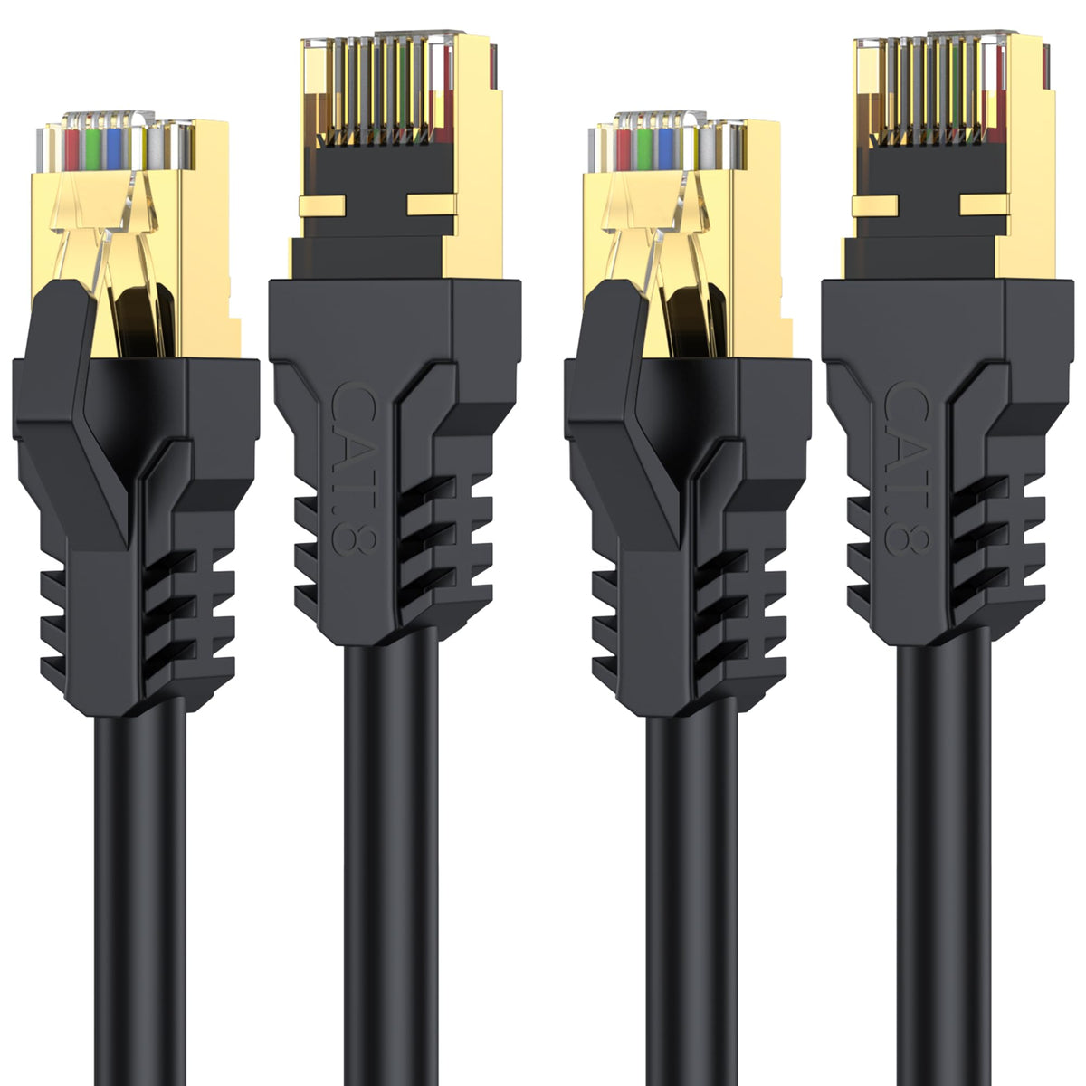Cat 8 Ethernet Cable 0.5M, High Speed 40Gbps 2000Mhz Internet Cable, Lan Cable with Gold Plated RJ45 Connector,Weatherproof Outdoor&Indoor,for/PC/Modem/Router/Gaming, Faster Than Cat7/Cat6/Cat5