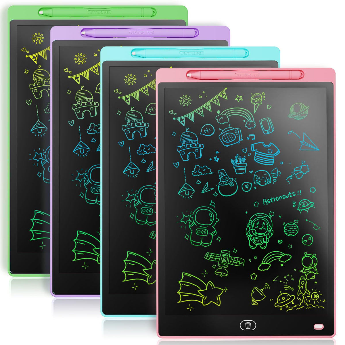 [2 Pack] Genialba LCD Writing Tablet 8.5-Inch Colorful Doodle Board, Toddler Learning Educational Toys Gifts for 3-8 Years Old Girls and Boys, Electronic Drawing Pad for Kids (Pink&Blue)