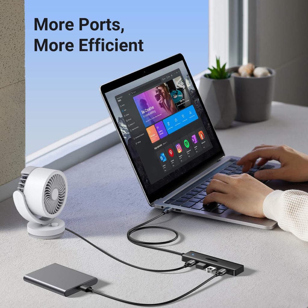 UGREEN USB Hub 3.0, USB Splitter 4 Port Ultra Slim with 5Gbps Data Transfer