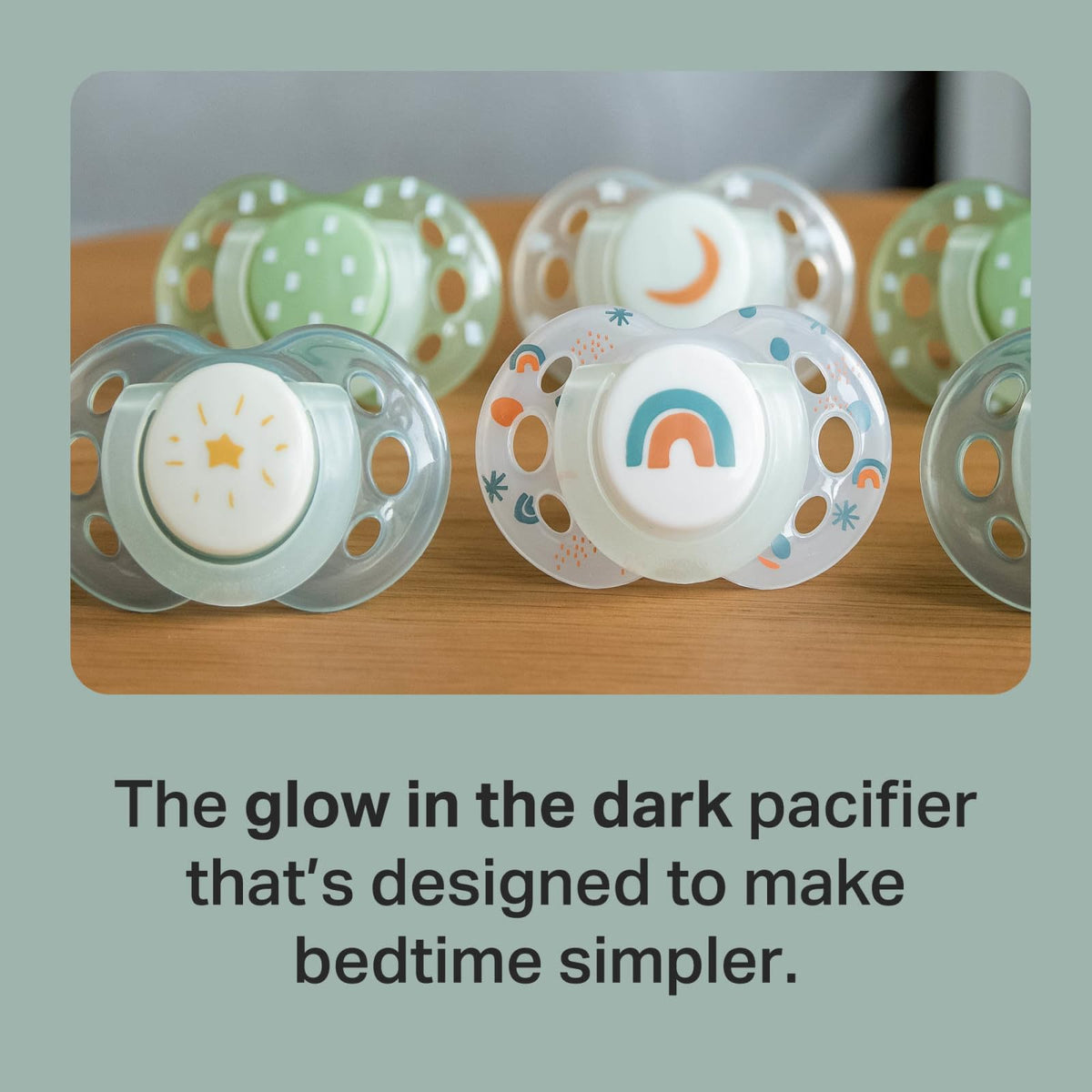 Tommee Tippee NightGlow Dummy Orthodontic 18-36m Pack of 4