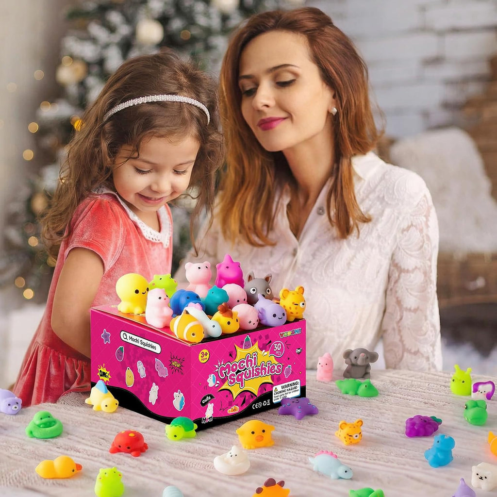 30 Pack Squishy Toys for Kids, Mini Mochi Squishies, Cute Kawaii Animal Squishy Pack, Soft Fidget Toys, Sensory Squeeze Toys, Party Favors, Goodie Bags Stuffers for Kids, Classroom Prizes