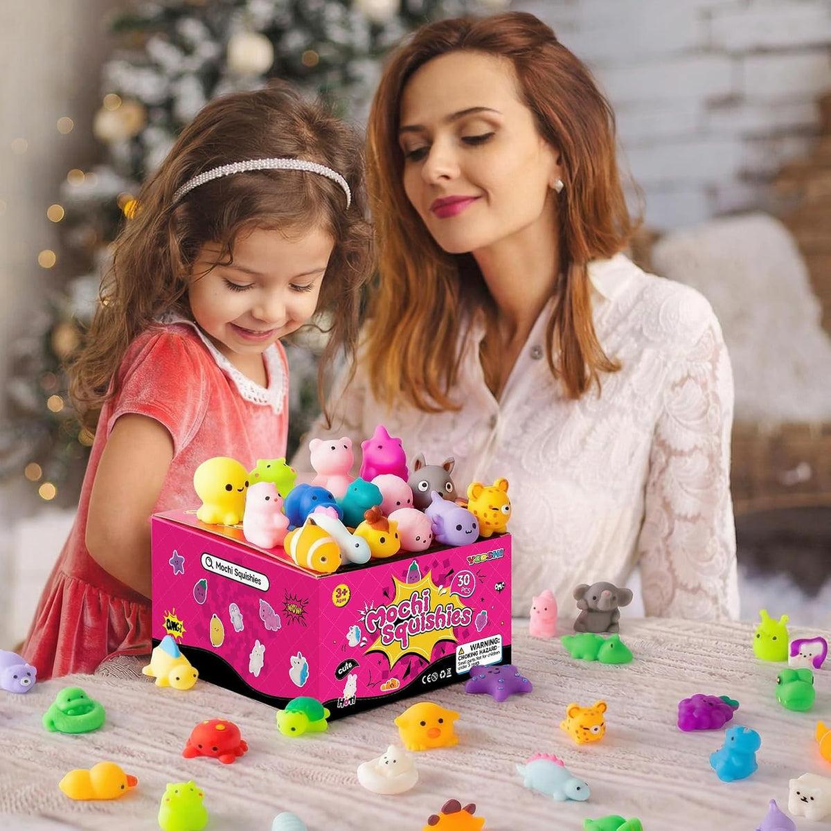 30 Pack Squishy Toys for Kids, Mini Mochi Squishies, Cute Kawaii Animal Squishy Pack, Soft Fidget Toys, Sensory Squeeze Toys, Party Favors, Goodie Bags Stuffers for Kids, Classroom Prizes