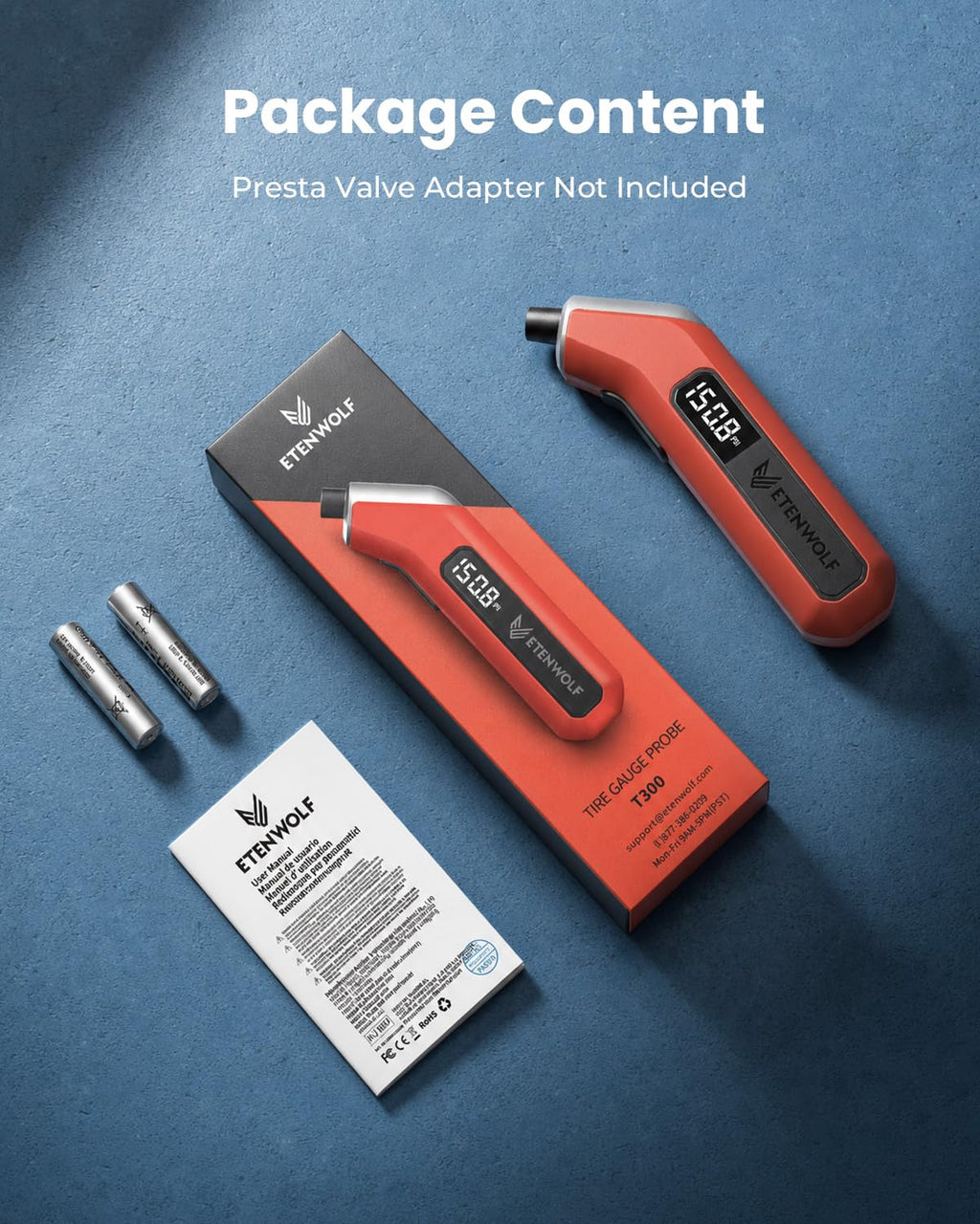 ETENWOLF T300 Plus Digital Tyre Pressure Gauge 200 PSI-Digital Tyre Gauge