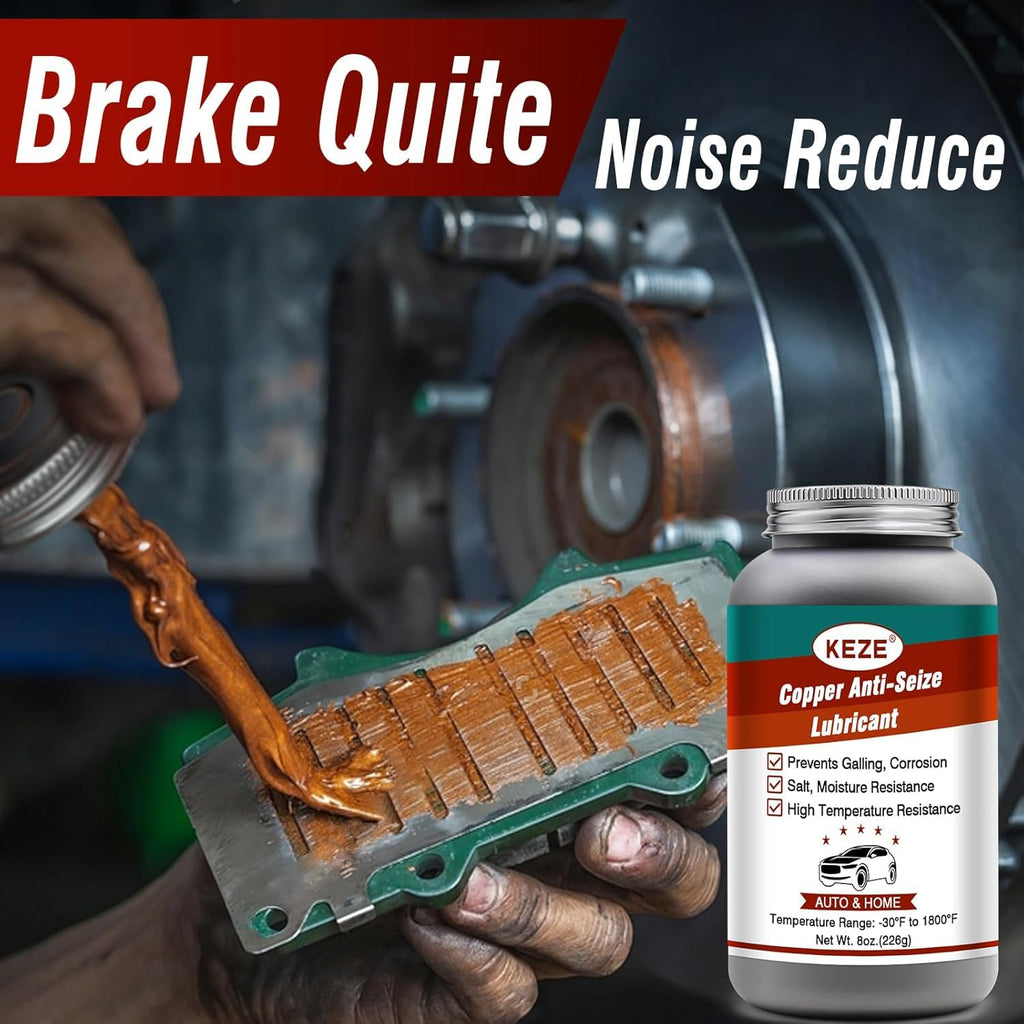KEZE Grease Ceramic Brake Lube Automotive Heat Resistant, Rust Corrosion Protection Moisture-Proof Stop Squeal Synthetic Pin Grease for Bushing Caliper Pin Brake Pad,30g Each, 1-Pack