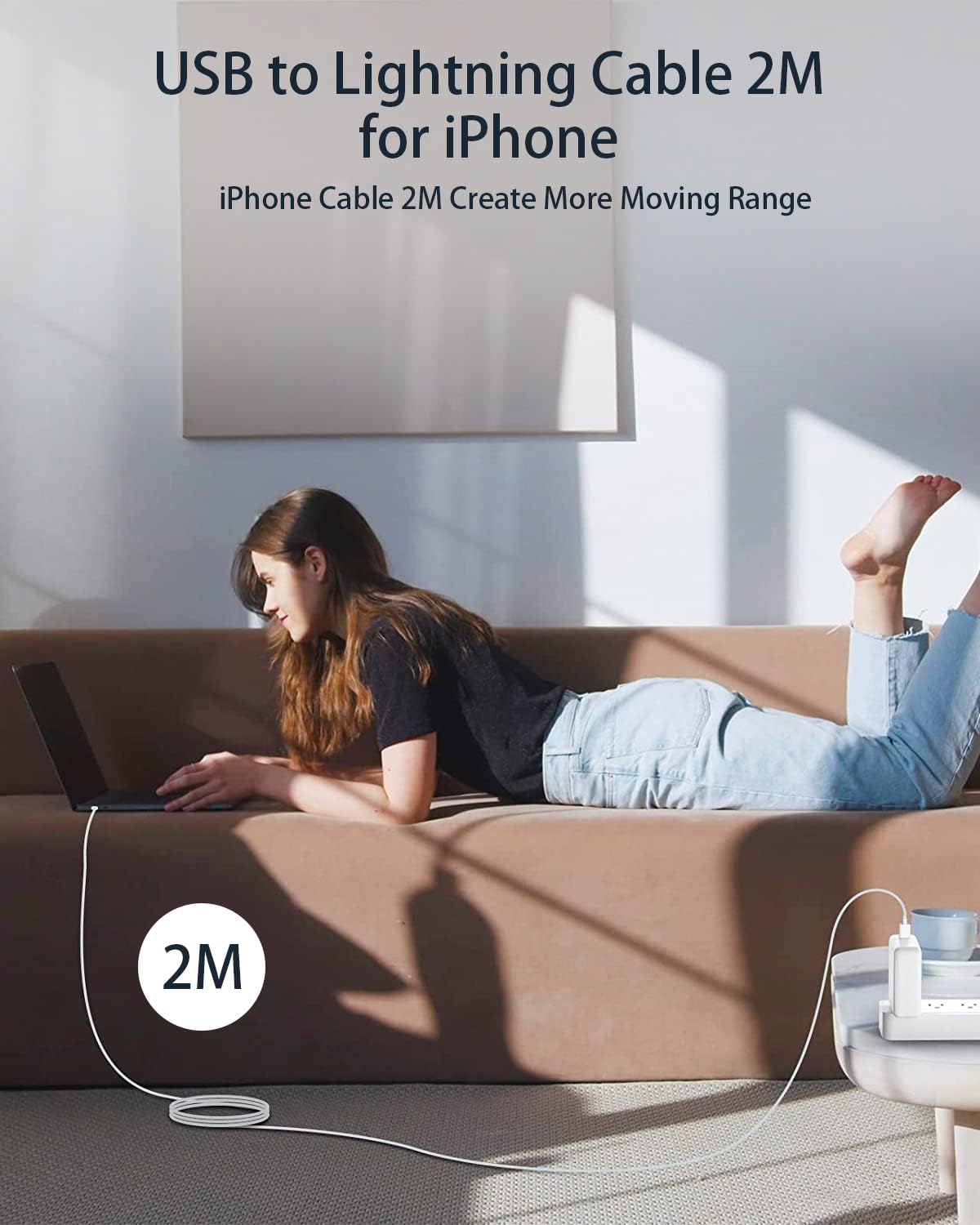 Long iPhone Charger Cable 3M, [Apple MFi Certified] USB to Lightning Cable