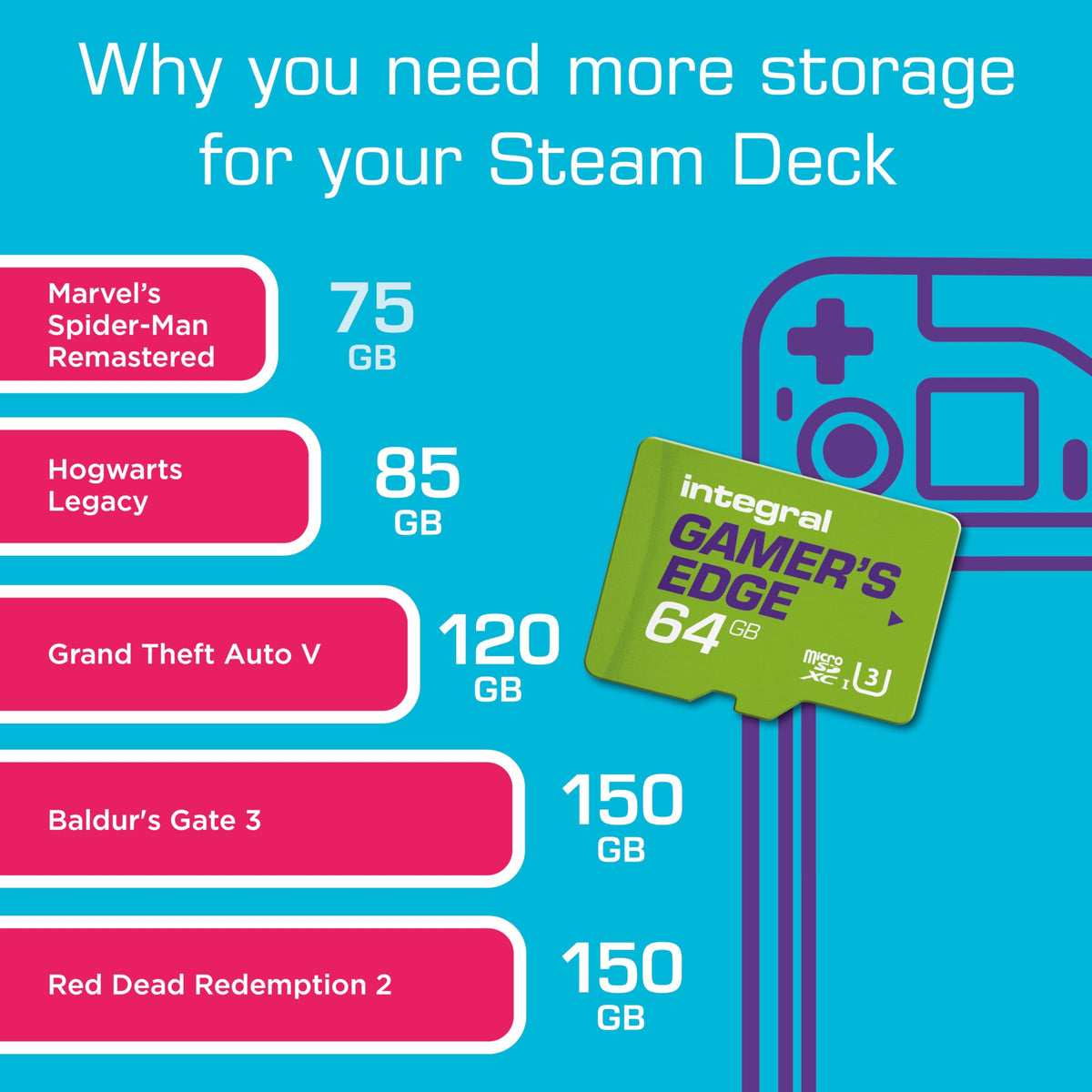 Integral 256GB Gamer's Edge X Micro SD Express Card for Nintendo Switch 2, up to 890MB/s Read, 750MB/s Write, 4K Video, A1, NVMe PCIe, High-Speed Gaming, Reduce Download Times, Ultra-fast Storage