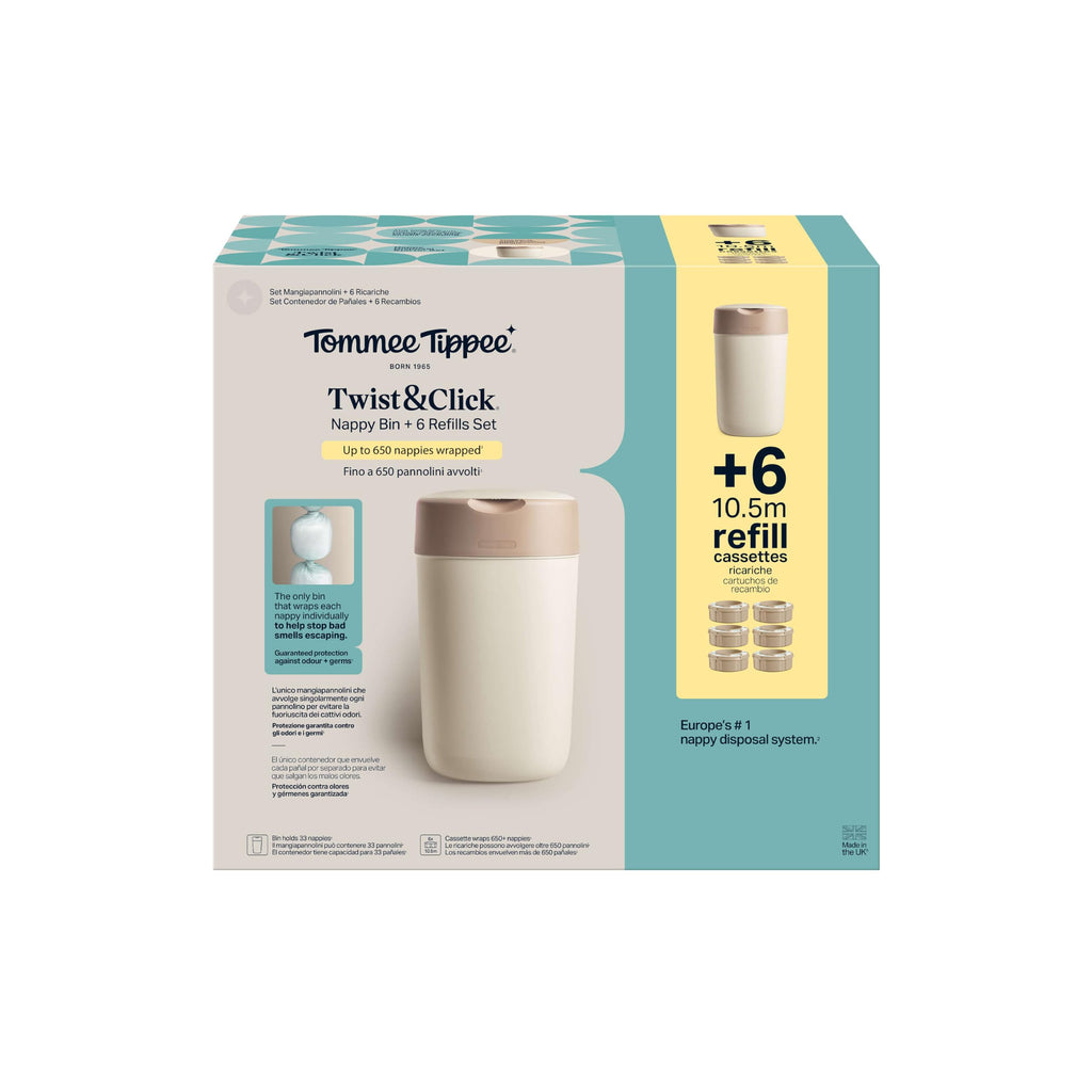 Tommee Tippee Twist & Click Nappy Bin Odour & Germ Protection