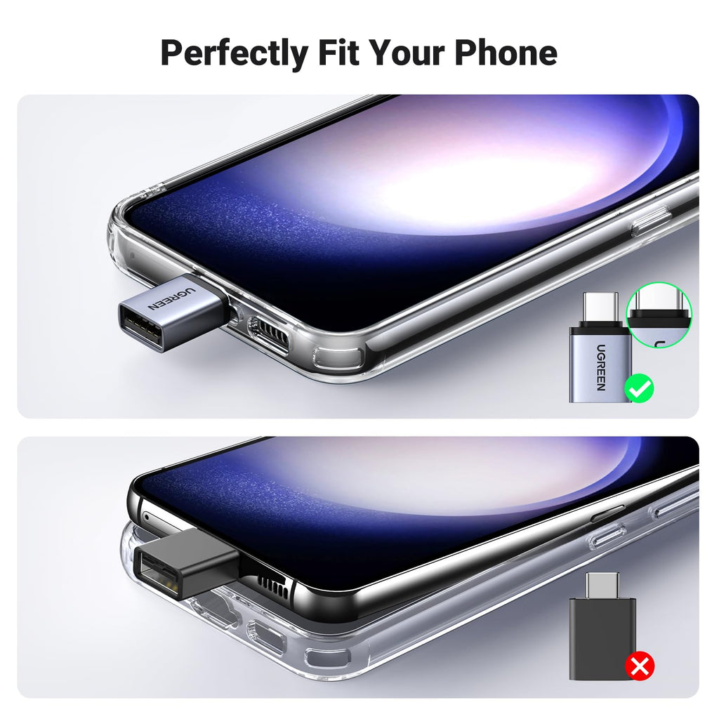 UGREEN 10Gbps USB C to USB Adaptor 2 Pack for iPhone, iPad, MacBook, Galaxy