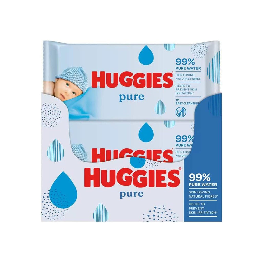 Huggies Pure Plastic Free Baby Wipes - Pack of 18 (864 Wipes) - 99% Water Wet Wipes, Fragrance Free, Hypoallergenic, Better Cleaning, Soft and Gentle on Babies' Delicate Skin
