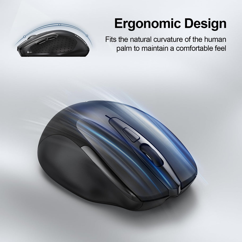TECKNET Bluetooth Mouse, Wireless Mouse Rechargeable