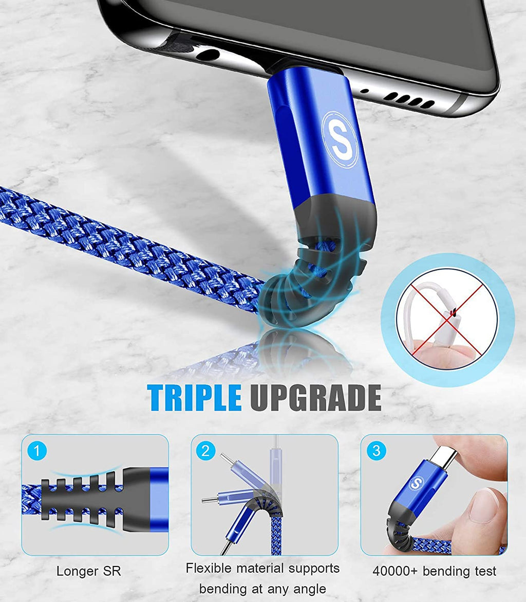 2-Pack 2M USB C Cable 3.1A Fast Car Charger Cable Compatible for iPhone 17 air 16 15 Plus Pro Max, Samsung Flip/Fold 7 6 5 4 3 S26 S25 S24 S10 S20 S21 S22 S23 A16/15/14/13/12 A35/A34 A56/55/54, Pixel