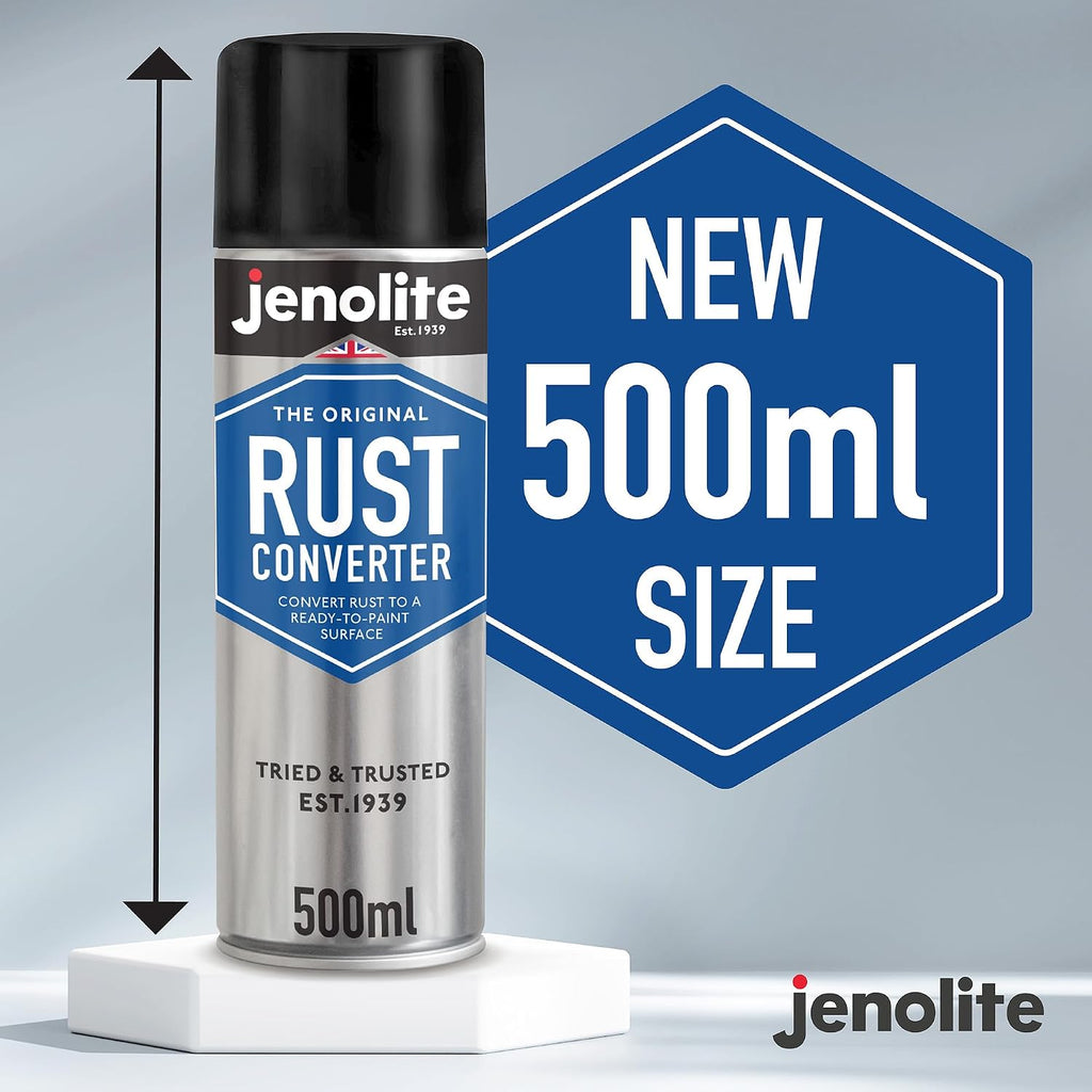 JENOLITE Rust Converter Spray 500ml - Aerosol Rust Treatment for Metal