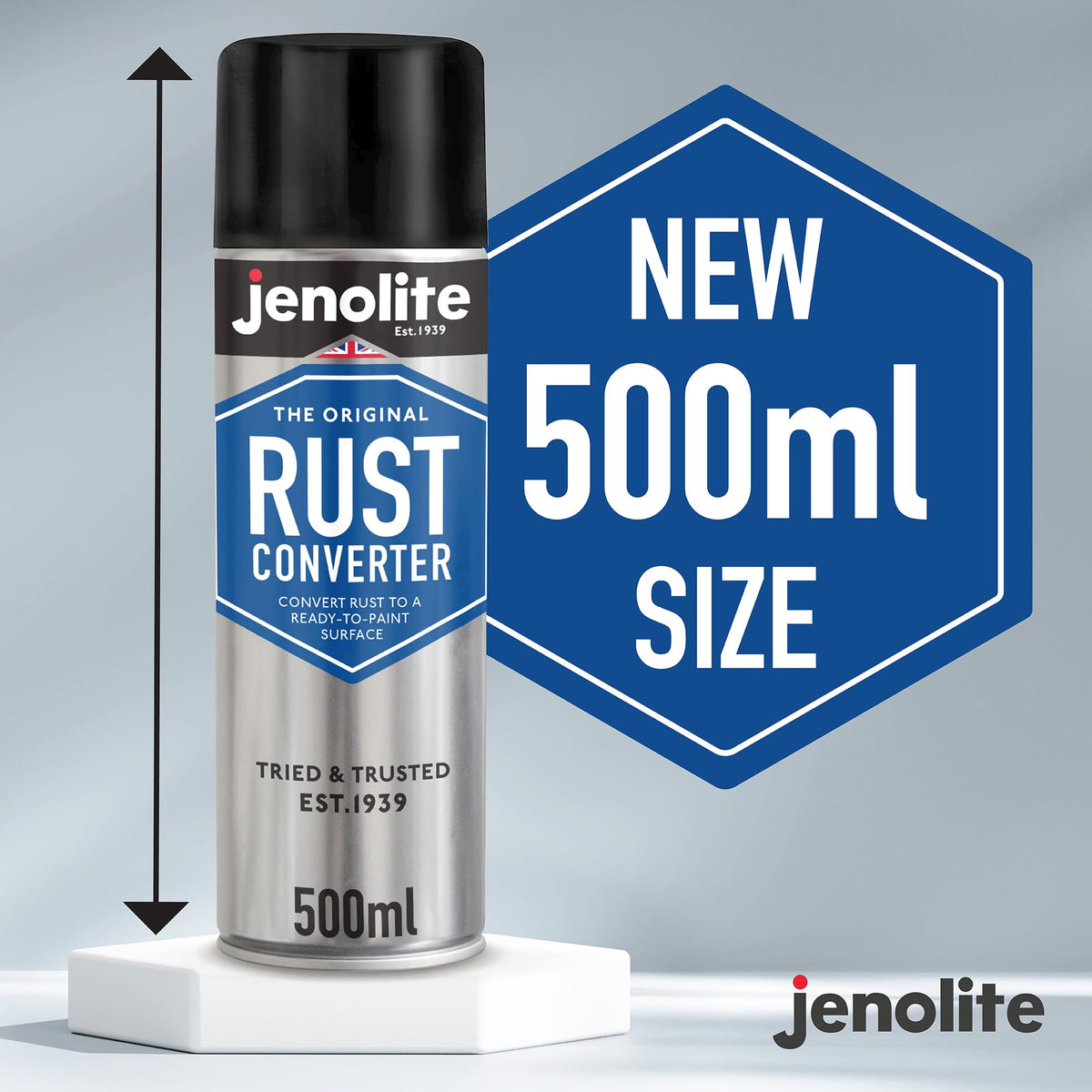 JENOLITE Rust Converter Spray 500ml - Aerosol Rust Treatment for Metal