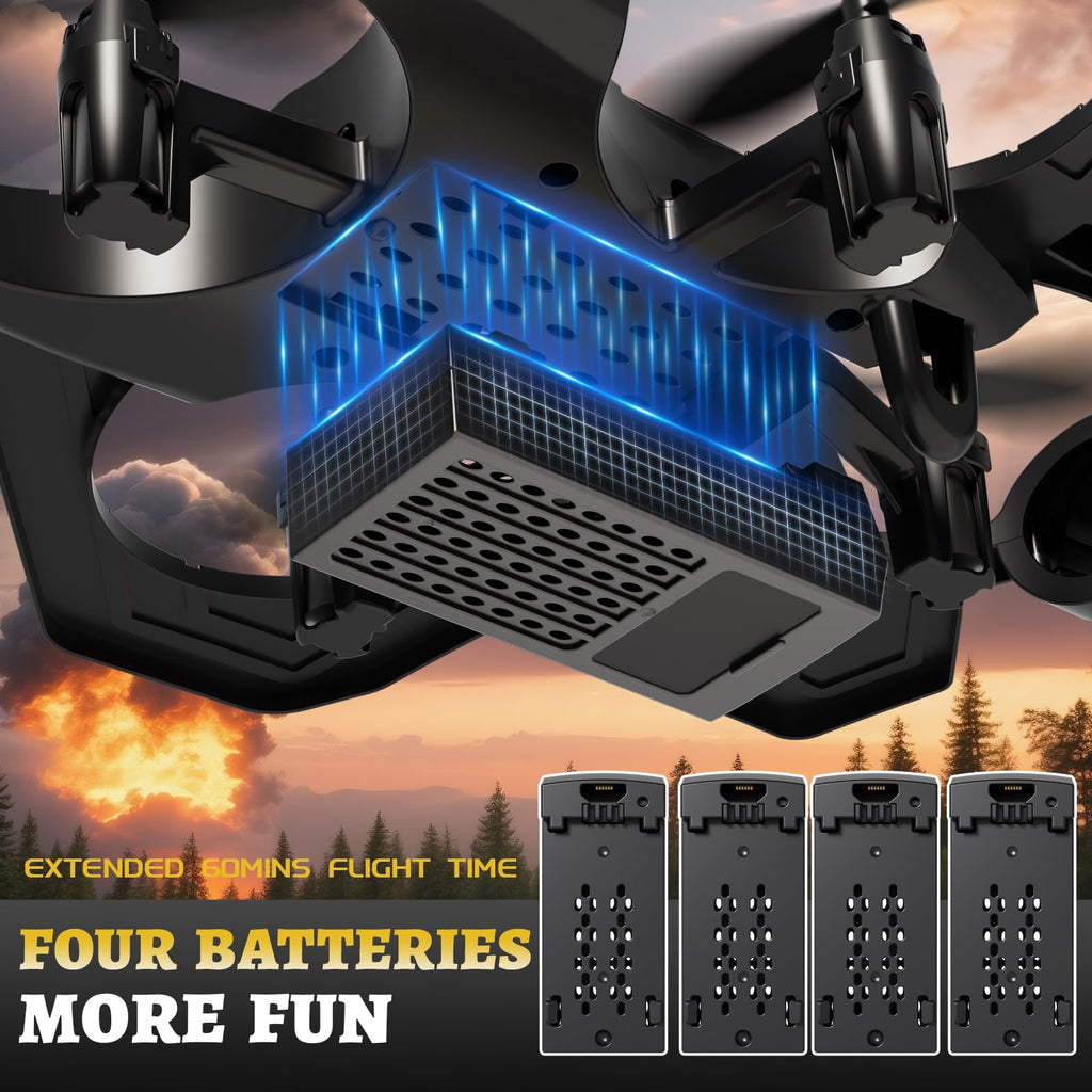 RC Planes Remote Control Airplanes Drones for Kids Adults,Black,3Batteries