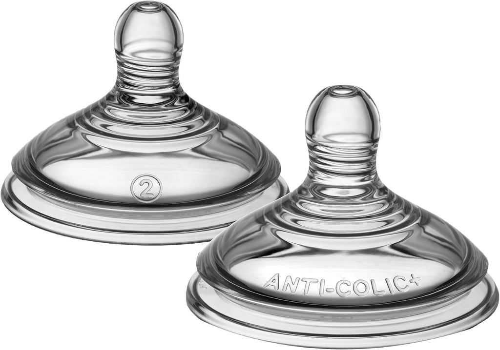 Tommee Tippee Advanced Anti-Colic Baby Bottle Teats, Size 2, Pack of 2