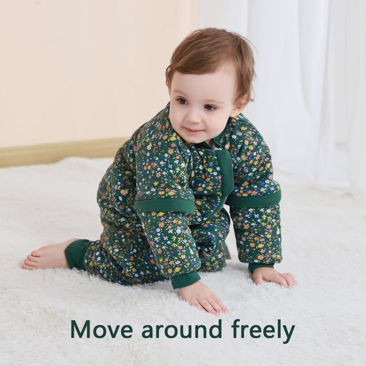 Mosebears Baby Sleeping Bag, 2.5 TOG Baby Sleep Sack with Legs,Winter Sleeping Bag with Removable Sleeves