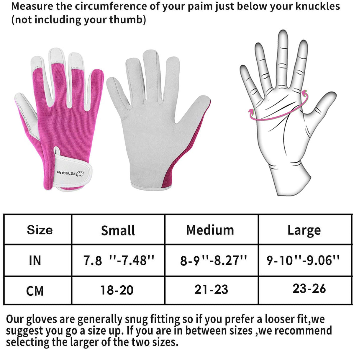 WESTWOOD FOX Ladies/Mens Leather Gardening Gloves Thorn Proof Rigger Garden work gloves, Safety Working Gloves, Premium Quality (Babypink, M)