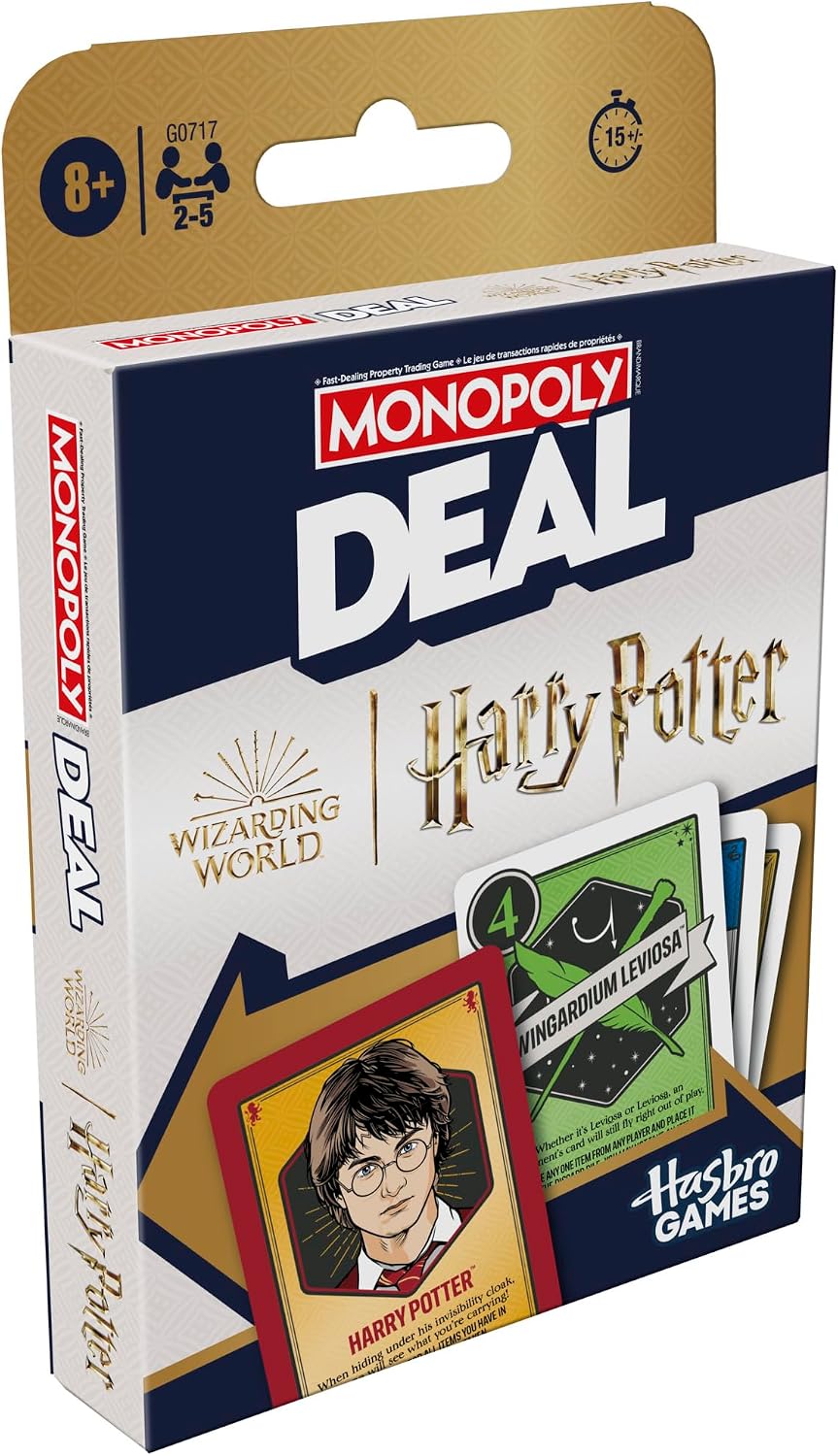 Monopoly Deal: Harry Potter Card Game | Family Games for Kids and Adults | Ages 8 and Up | 2 to 5 Players | 15 mins. | Travel Size