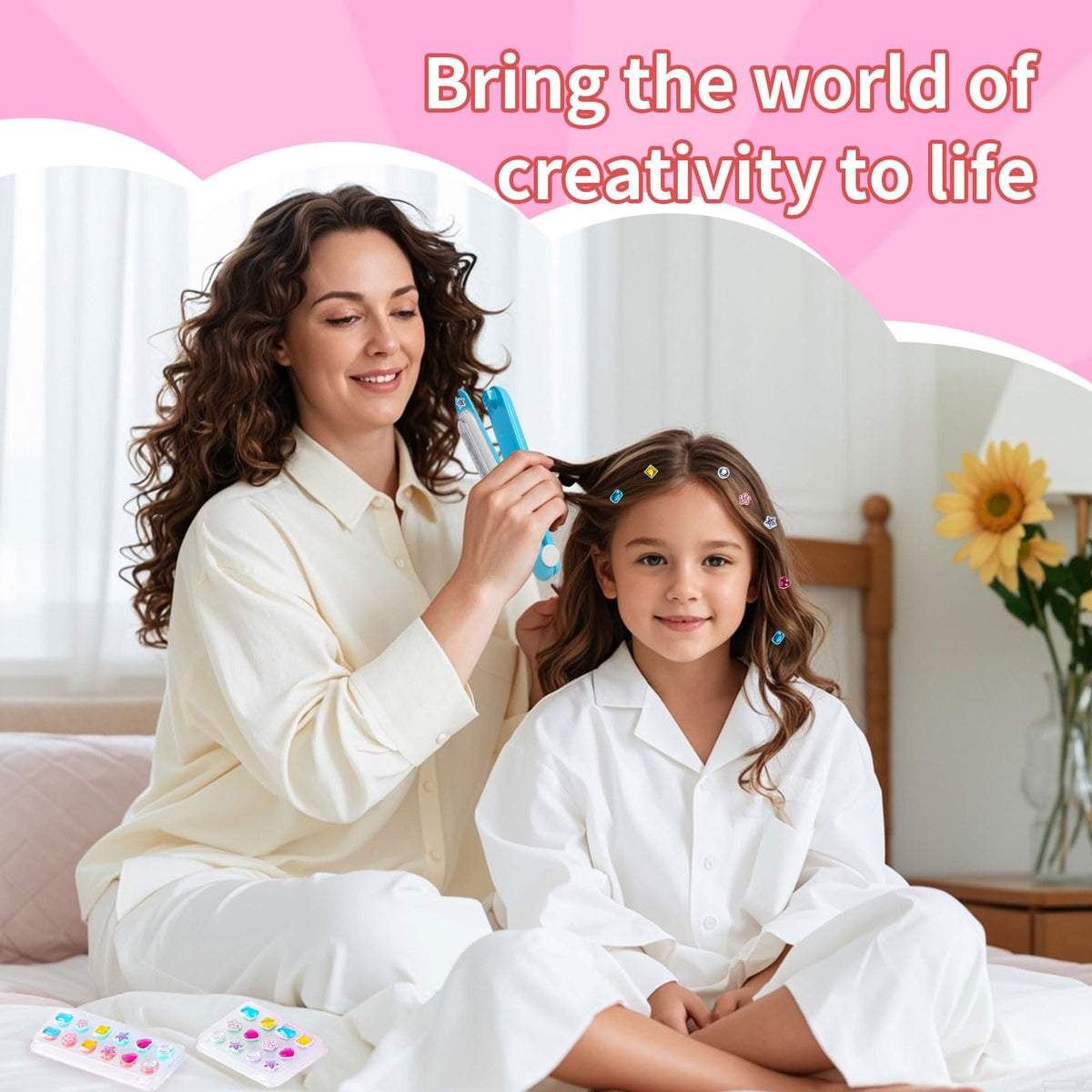 kidzkube Hair Gem Stamper Kit, Birthday Toys for Girls Ages 3-12
